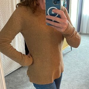 Camel color J Crew sweater, size small